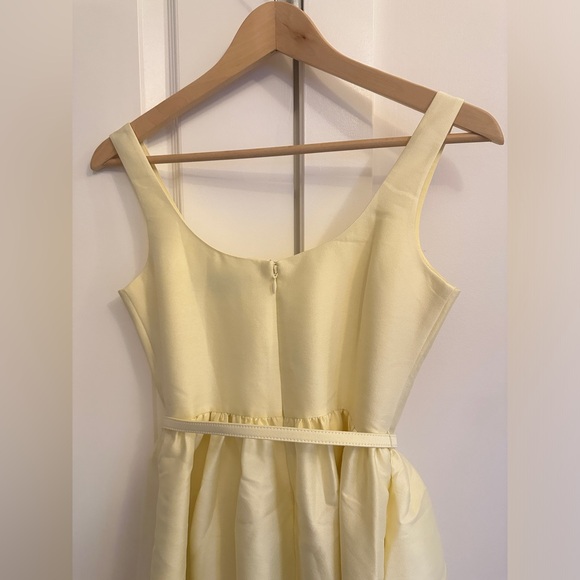NEW Self-Portrait Light Yellow Taffeta Midi Belted Dress | size UK 6 / US 2 - Picture 11 of 12
